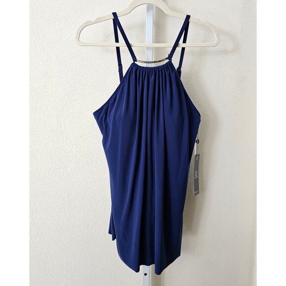 MAGICSUIT Navy Blue Parker Underwire Tummy Control Convertible Swim Dress Sz 12 - Picture 1 of 16